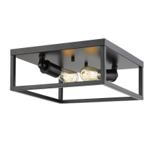 Golden 2072-FM BLK - Golden Lighting Wesson 2-light Flush Mount in Matte Black